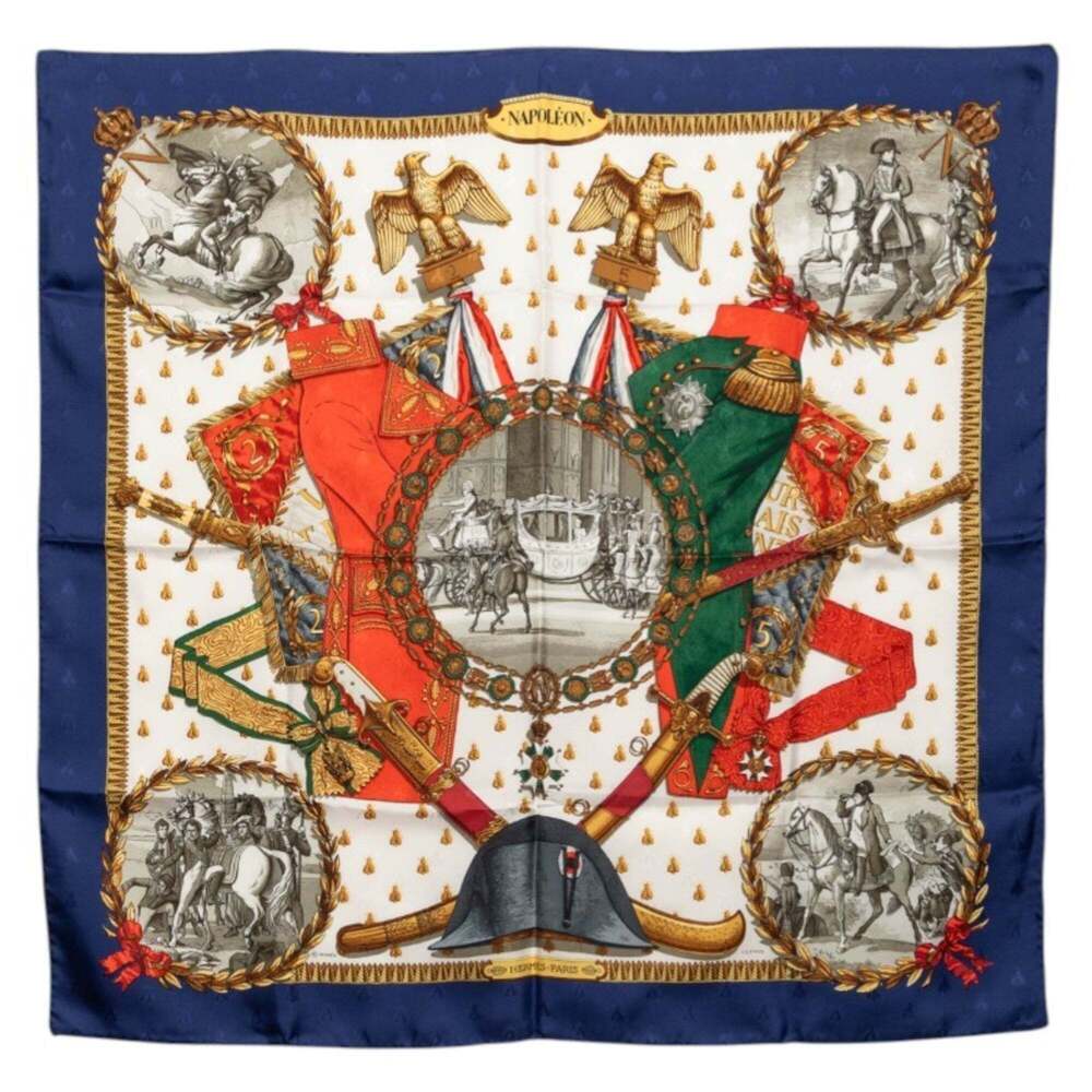 HERMES Black Silk Scarf